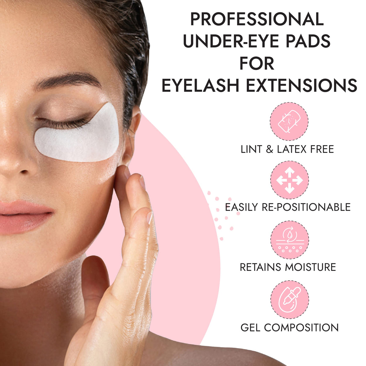 3D Beauty Biogel Eye Pads moisturize gently to comfort clients during lash work.