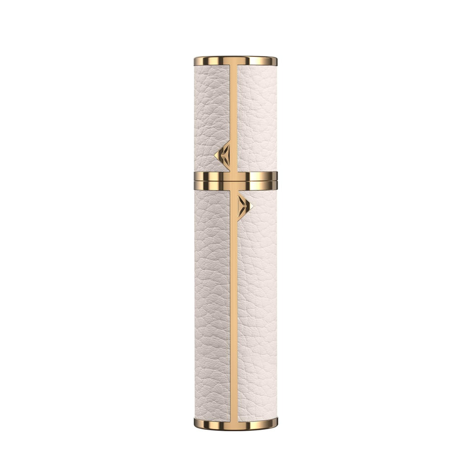 3zorqinron 8ml travel perfume atomizer with white leather finish, portable and leakproof.