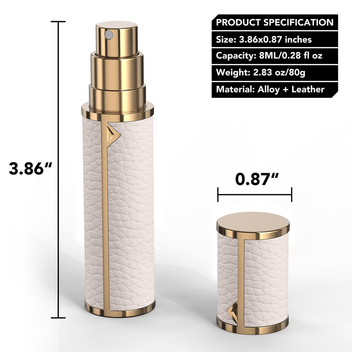 3zorqinron adapters simplify quick filling of the travel bottle.