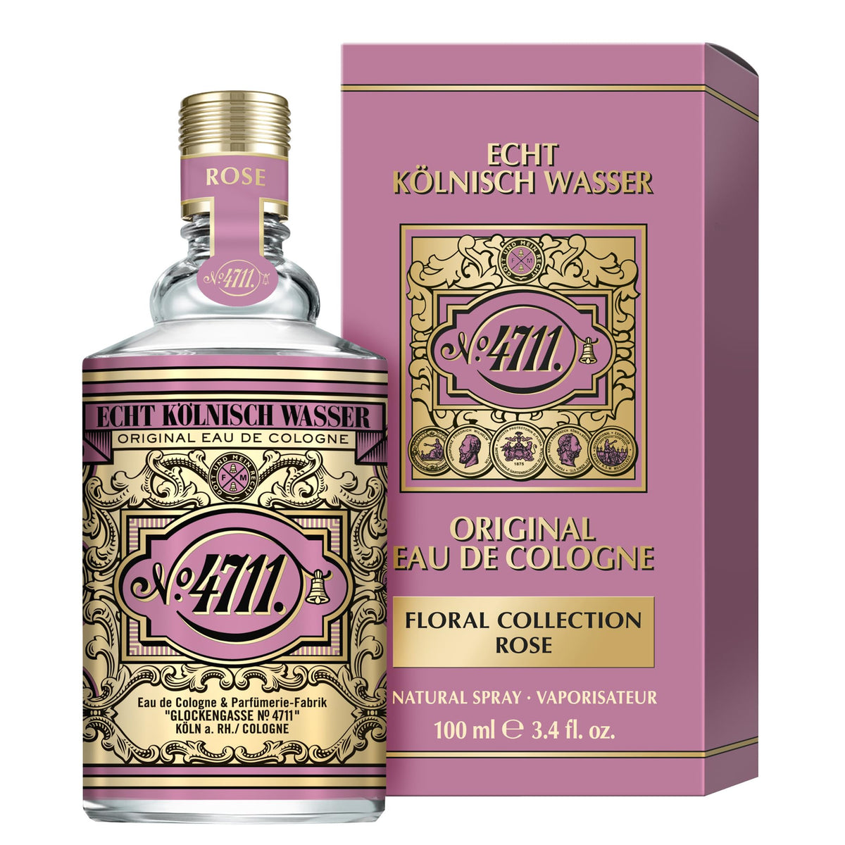 4711 Floral Collection Rose bottle cap highlights premium packaging and classic branding