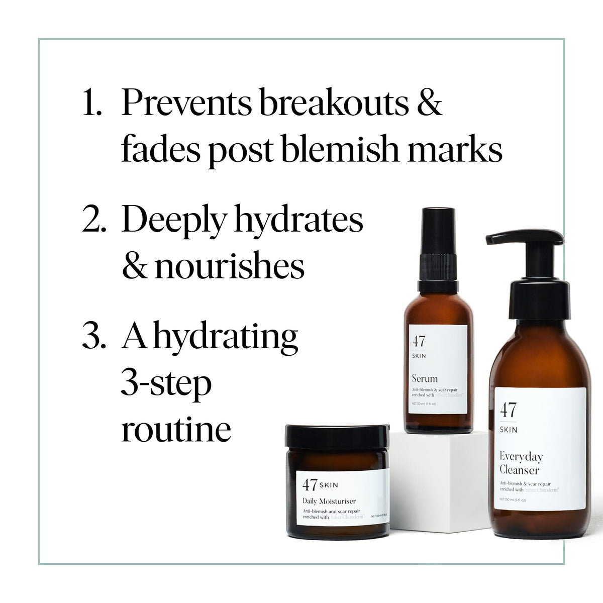 47 Skin everyday cleanser foam cleanses gently without drying the skin