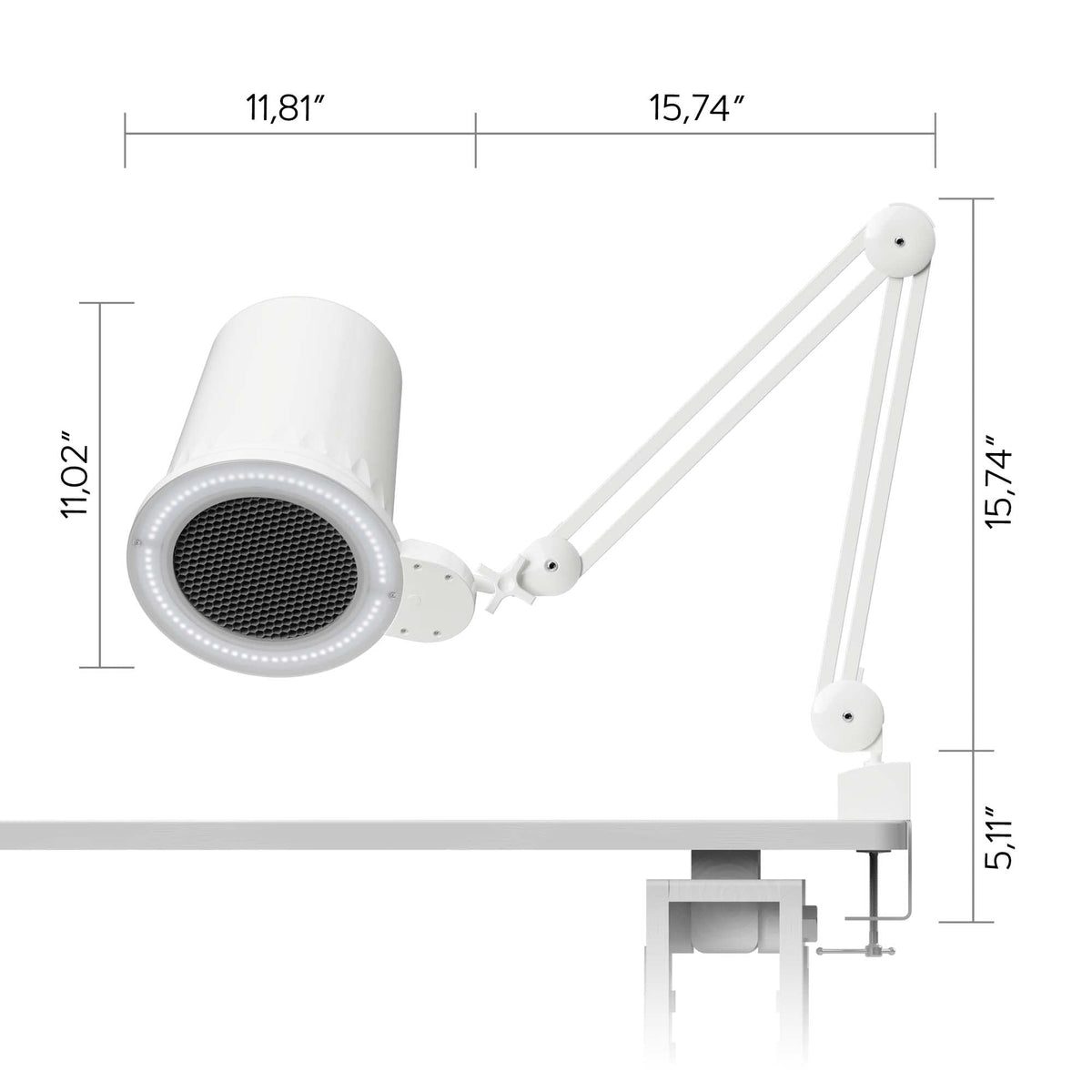 4BLANC Alize built-in LED lamp demonstrates adjustable brightness levels.