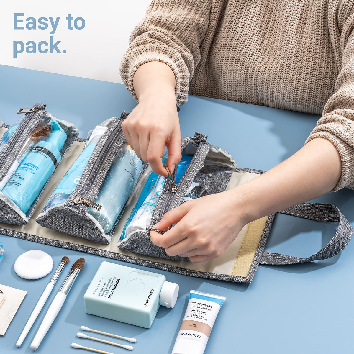 4kits removable storage bags included for flexible packing