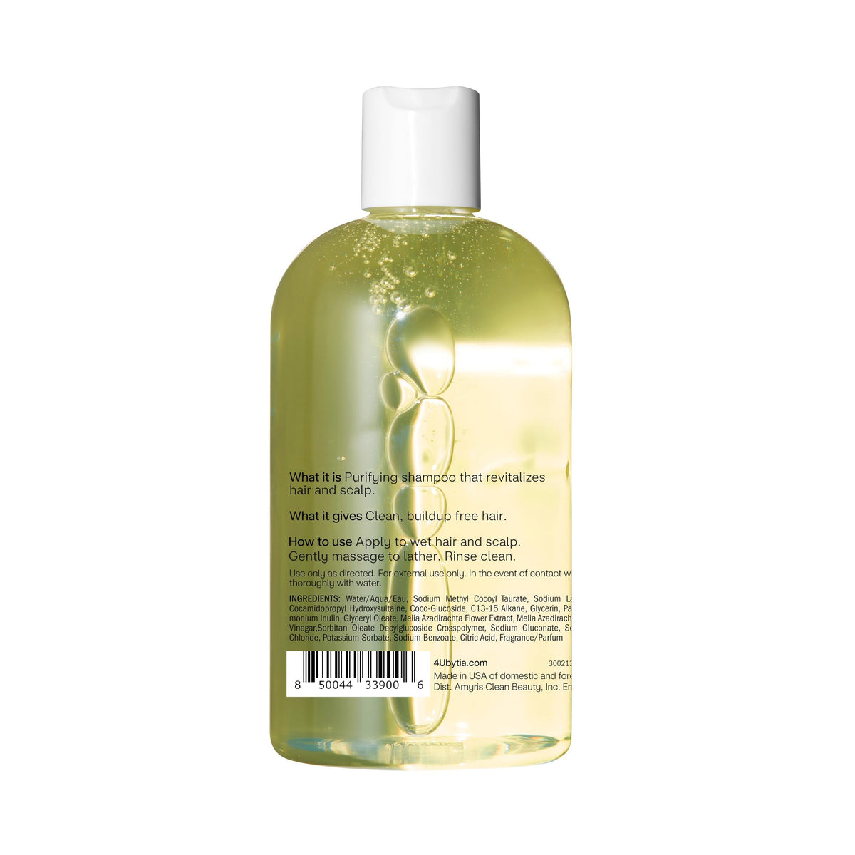 4U by Tia Apple Cider Vinegar bottle highlights purifying action for color-treated hair