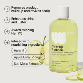 4U by Tia clarifying shampoo label highlights vegan, cruelty-free formula