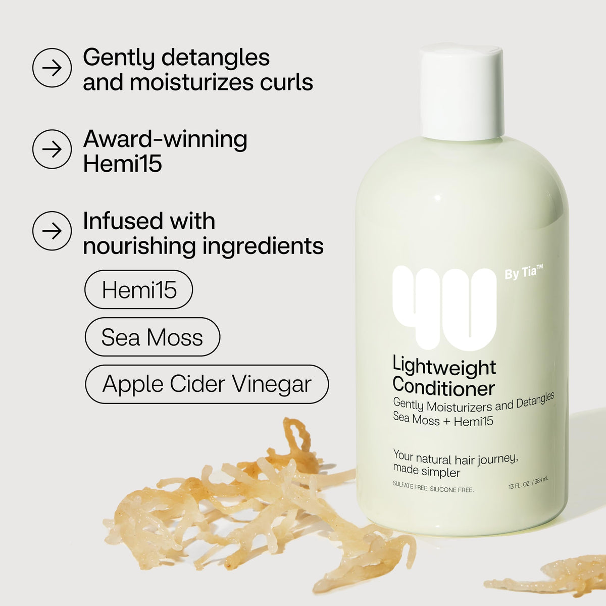4U by Tia detangling application on curly hair for smooth combing