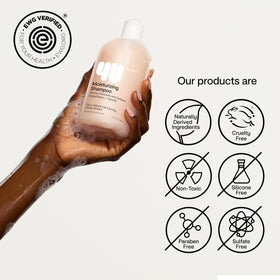 4U by Tia moisturizing curly shampoo on color-treated curls maintains softness.