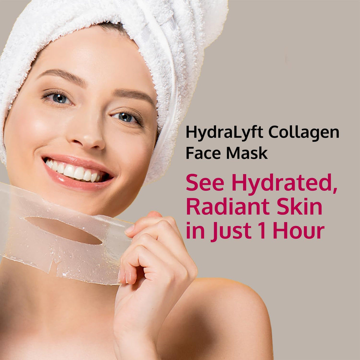 5th & Glow HydraLyft hydrogel mask on skin delivering refreshing hydration