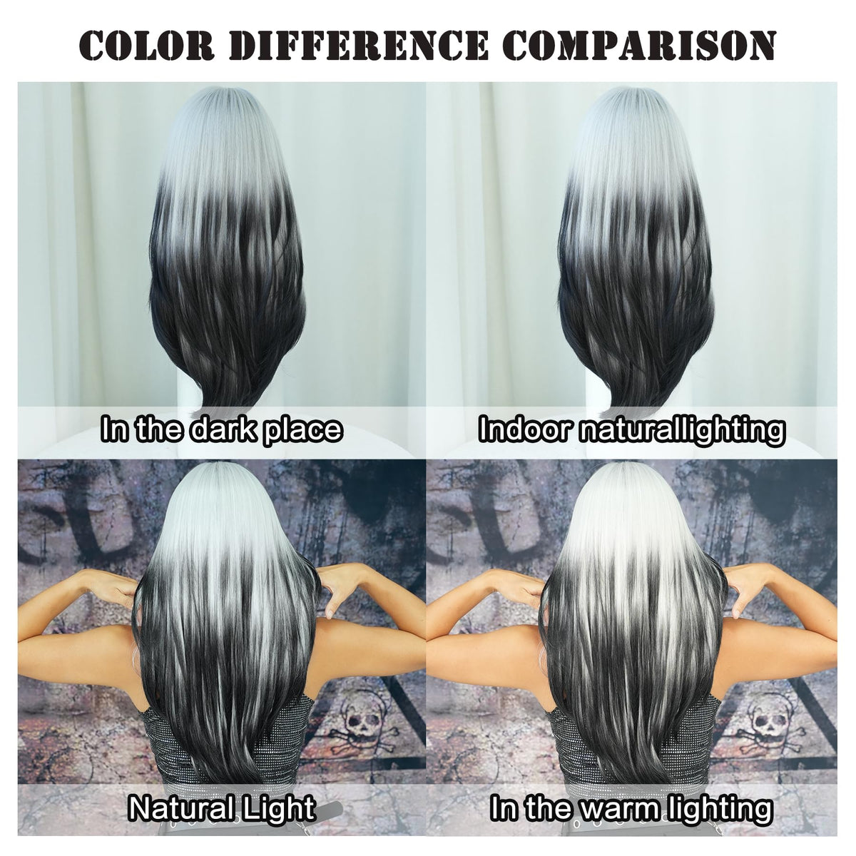 7JHH WIGS front bangs help blend hairline for seamless appearance.