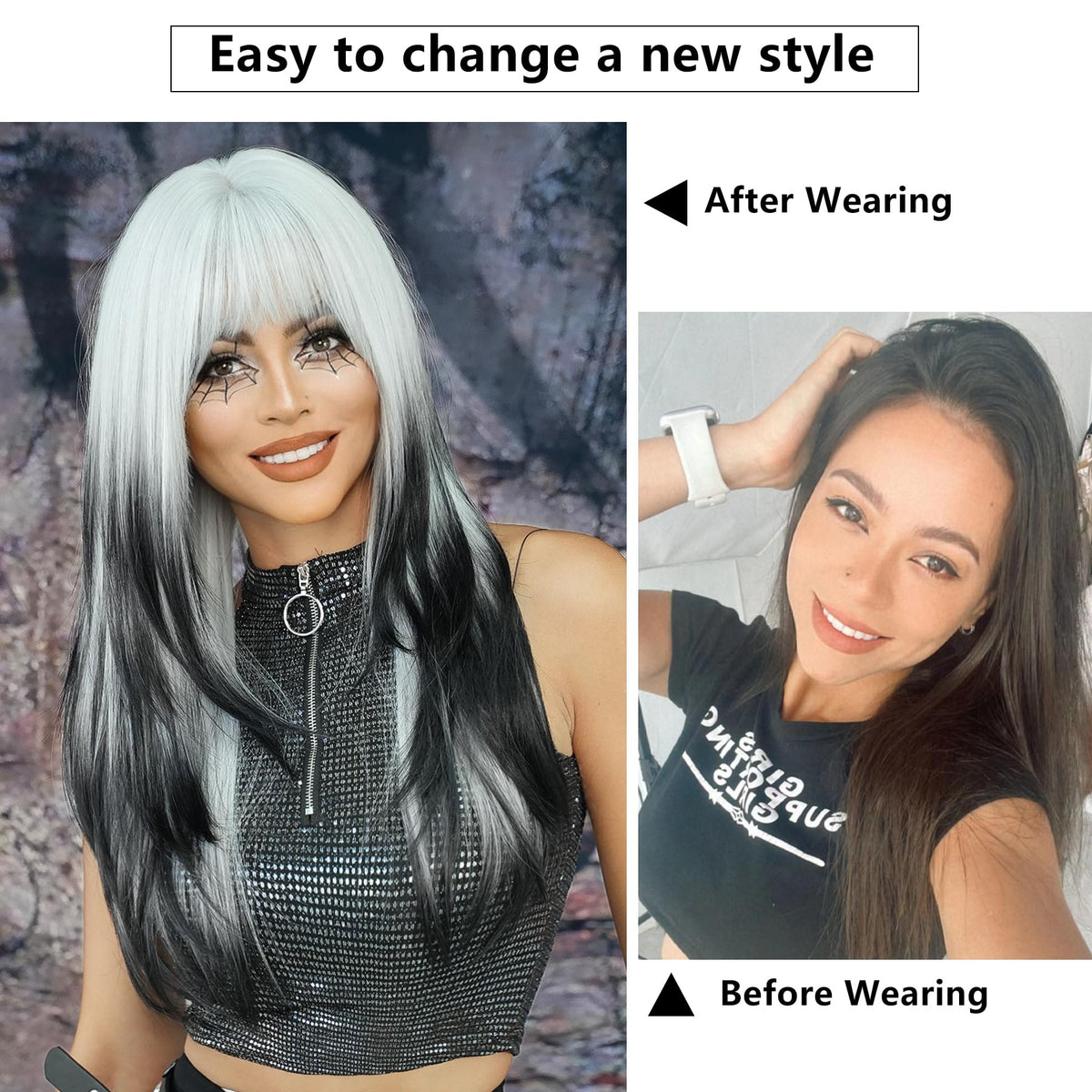 7JHH WIGS long layered straight style for versatile everyday wear.