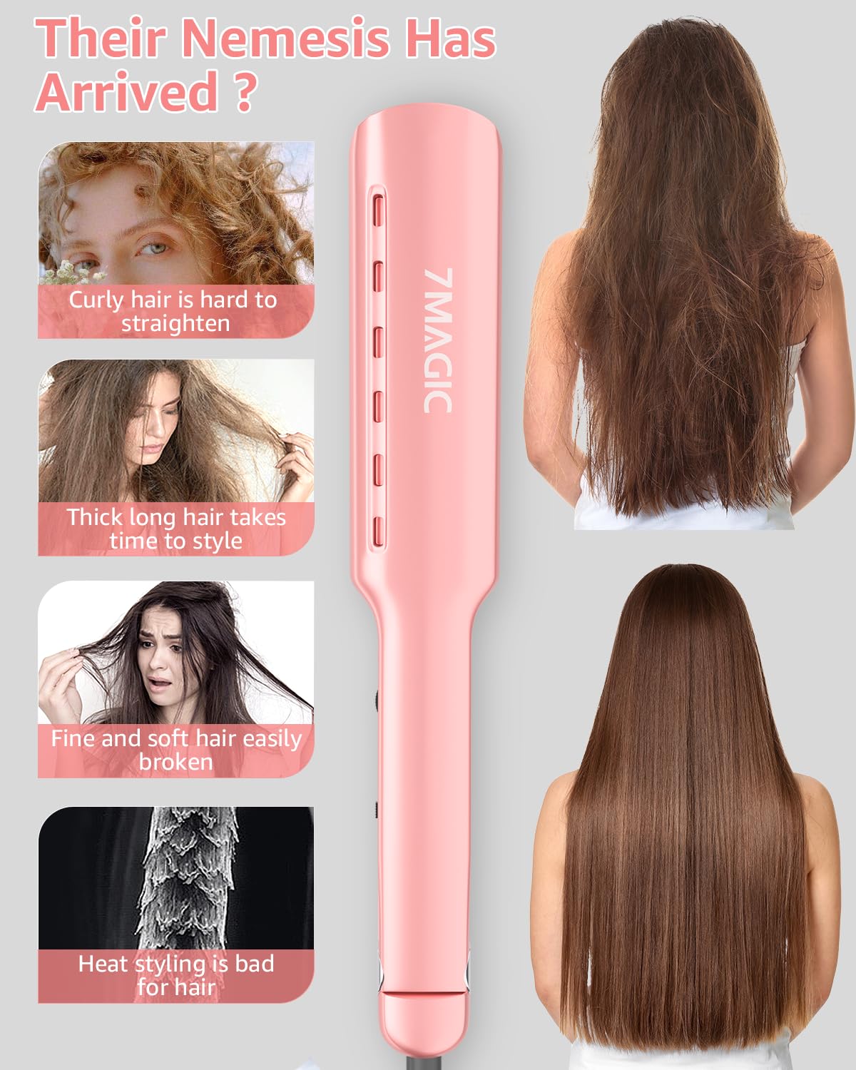 7MAGIC dual voltage design supports worldwide use for travel styling.