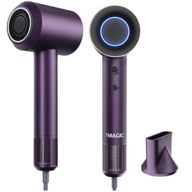7MAGIC High-Speed Hair Dryer Purple front view shows compact design and rapid airflow