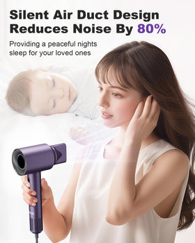 7MAGIC High-Speed Hair Dryer Purple nozzle with precision for quick drying