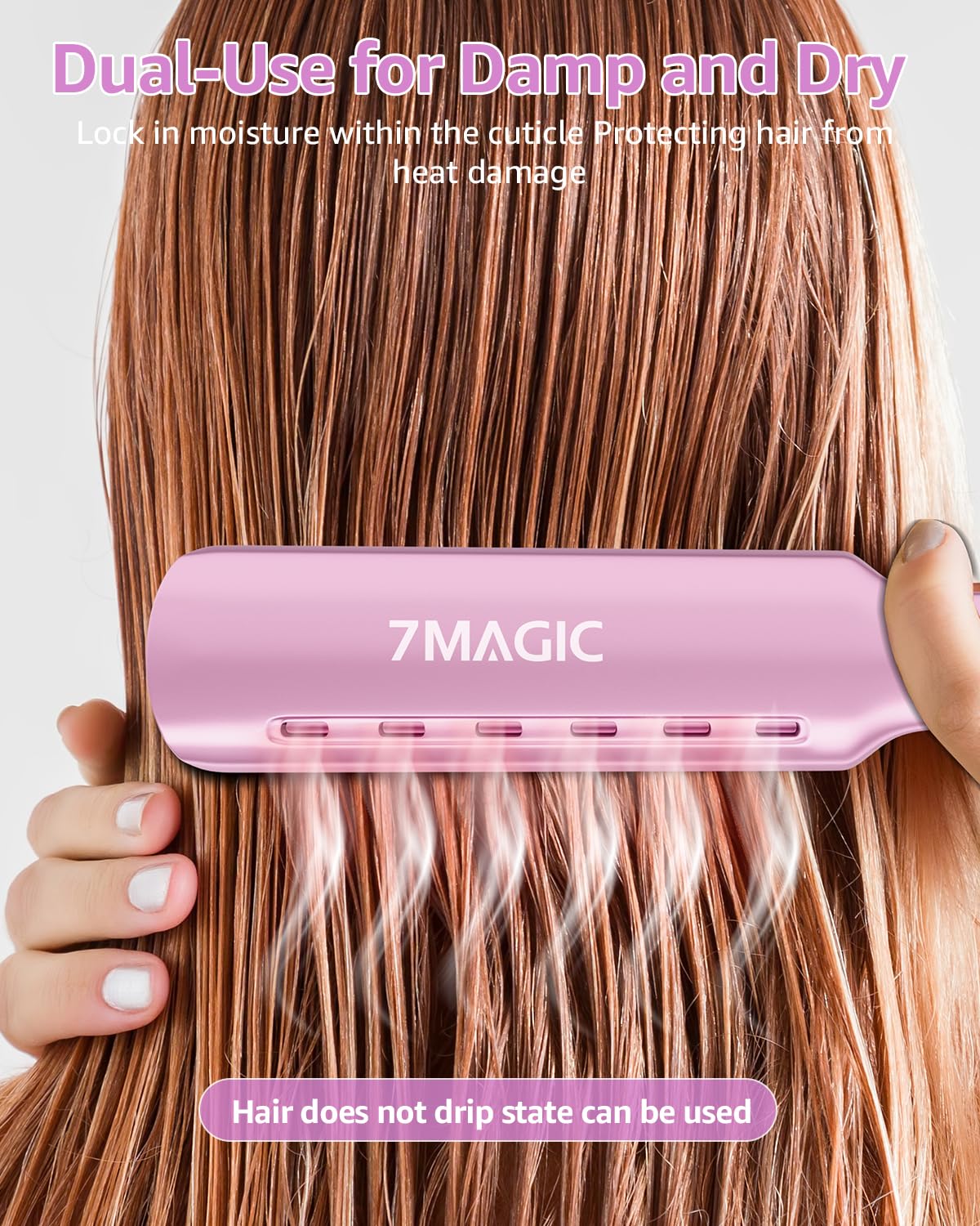 3D floating plates on the 7MAGIC iron adapting to hair thickness for smooth glide.