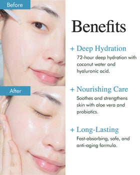 9 Wishes Hydra Ampoule II serum texture closeup reveals lightweight, fast-absorbing formula.