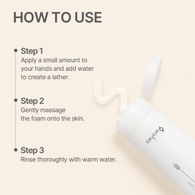 Creamy foam on skin shows thorough cleansing from 9 Wishes cleanser