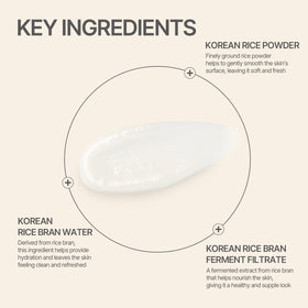 Rice water splash illustrates moisture balance in 9 Wishes cleanser