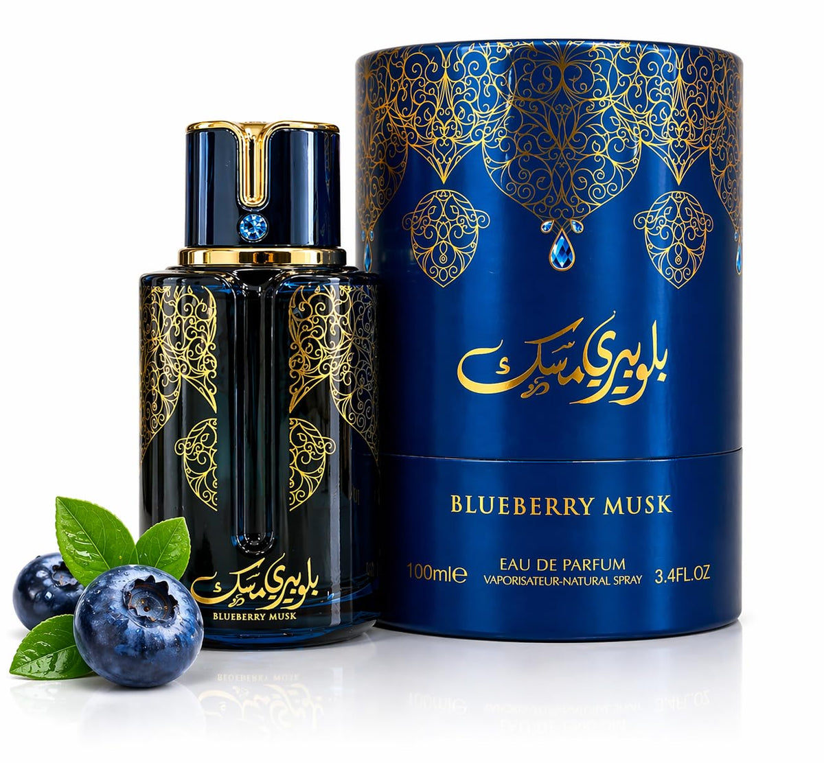 9 O'CLOCK BlueBerry Musk 100 ml bottle ready for daily use