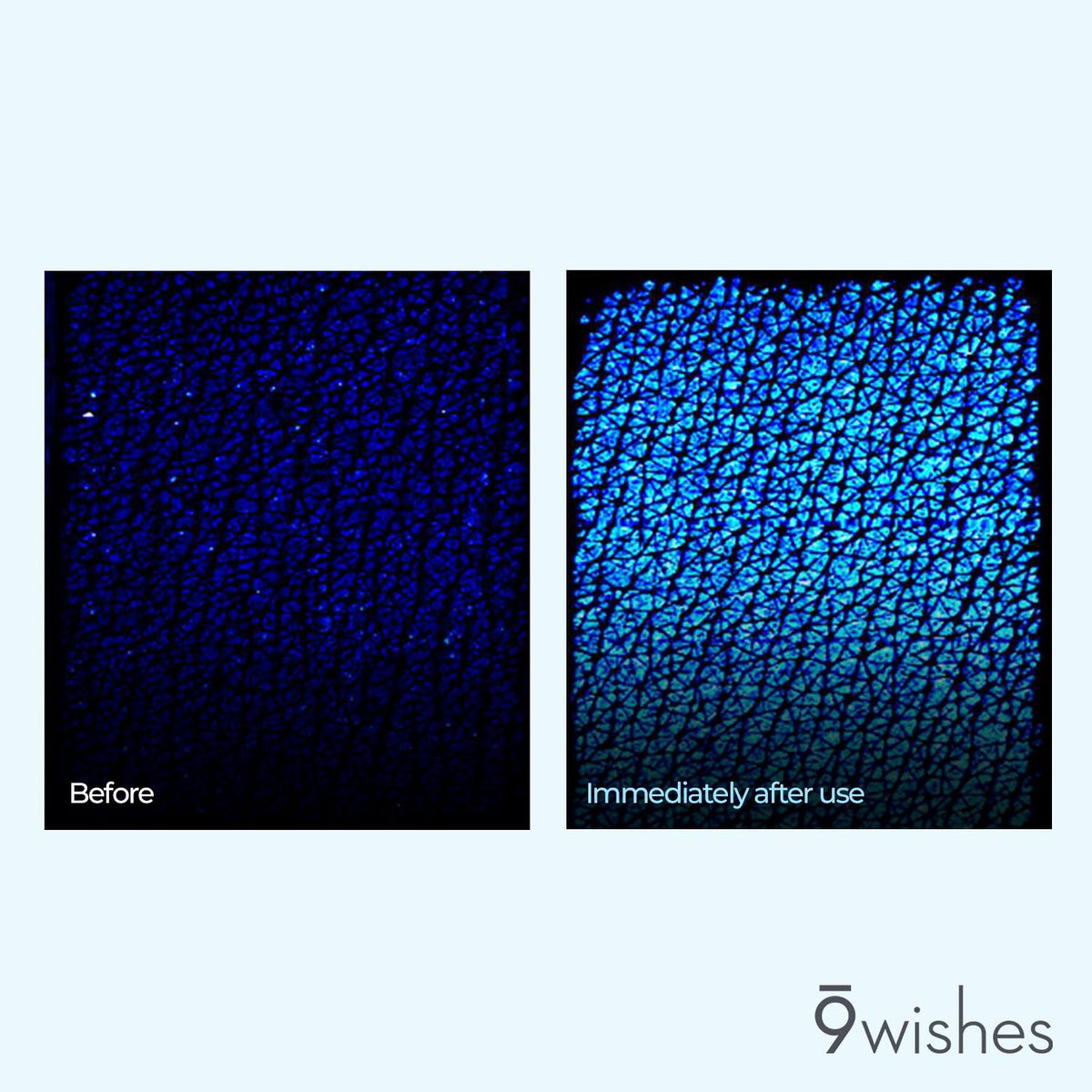 9 wishes Hydra Ampule Cream being applied during skincare routine.
