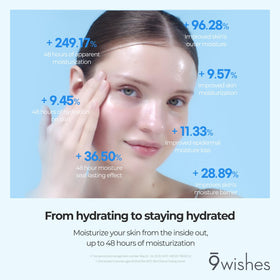 9 wishes Hydra Ampule Cream hyaluronic acid close-up.