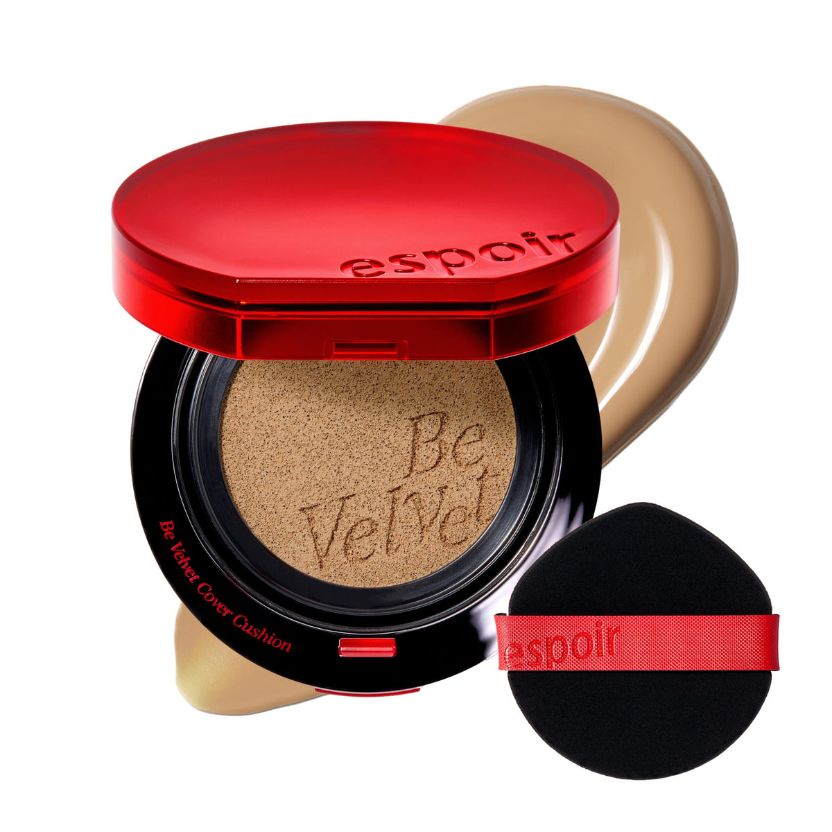 Espoir Be Velvet Cushion bottle front showing sleek packaging and long-lasting color.