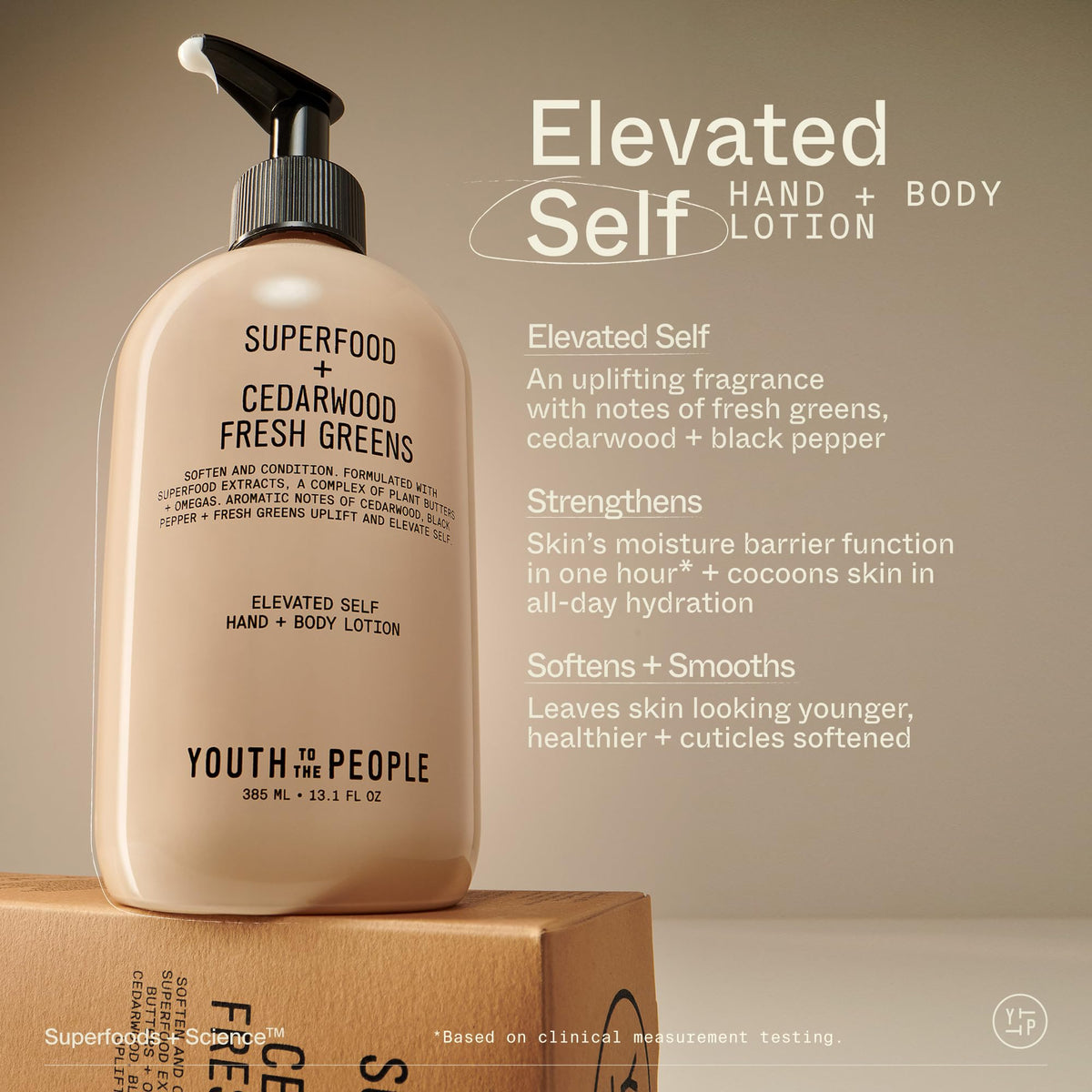 Youth To The People apply massage scene highlighting fast-absorbent formula