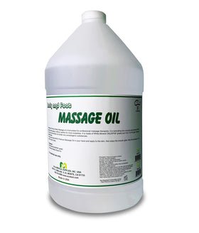 A&amp;A Premium Body Mineral Oil bottle in a spa setting for relaxing massage.