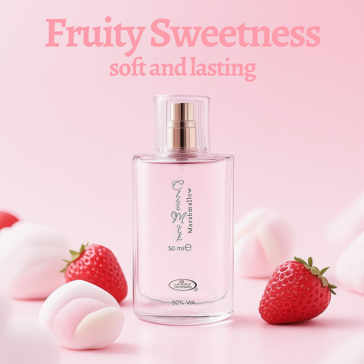 A CENTER 50ml spray bottle top view emphasizes compact travel size.