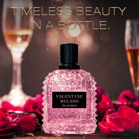 A Center glass bottles with art nouveau caps for elegant look.