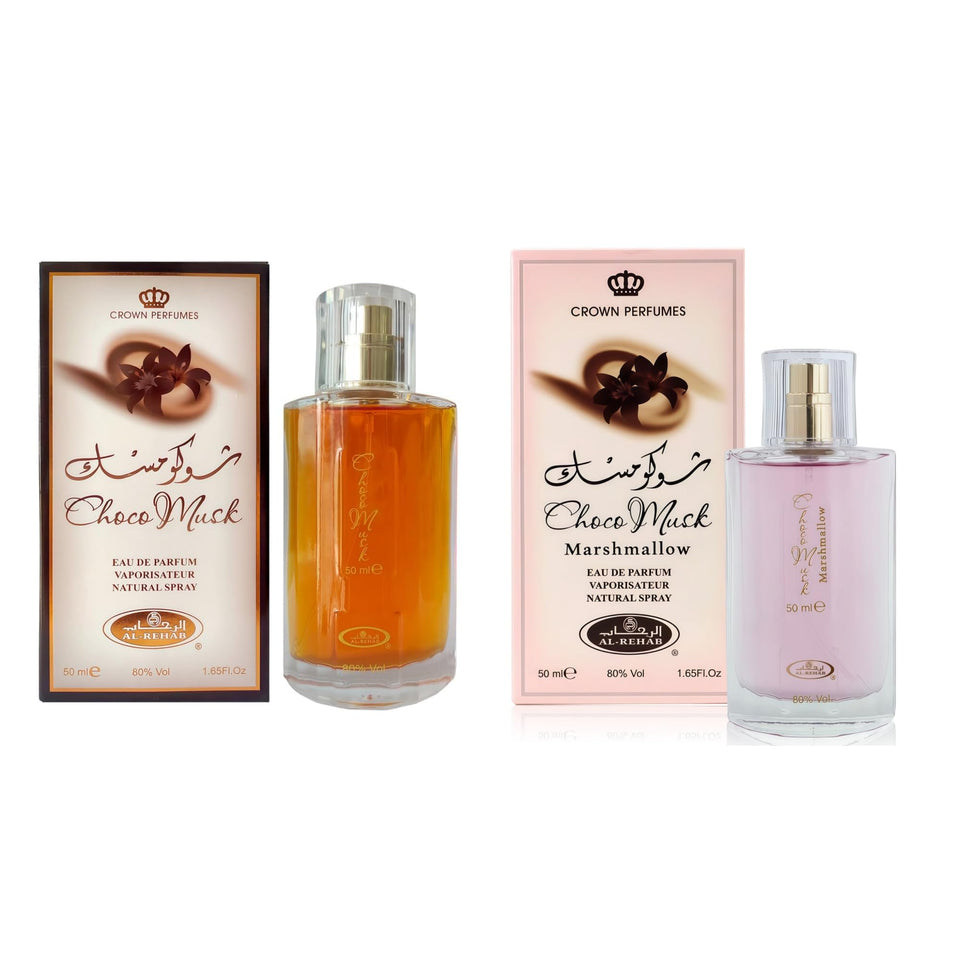 A CENTER Choco Musk bottle front showing rich cocoa for cozy daily wear.
