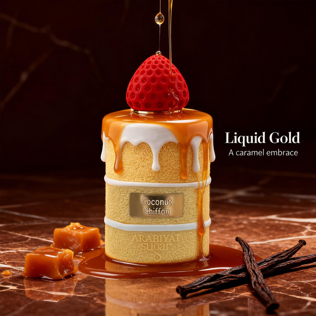 A CENTER Coconut Chiffon cream-gourmand-base suggests warm vanilla and musk