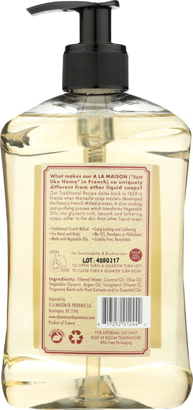 A La Maison Citrus Blossom bottle pour scene showing luxurious, gentle lather