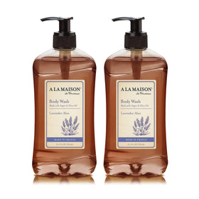 A LA MAISON Lavender Aloe Body Wash bottle front view for daily gentle cleansing.