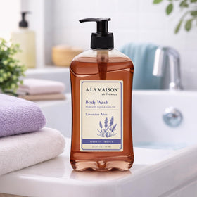 A LA MAISON Lavender Aloe texture on skin conveys moisturizing feel.