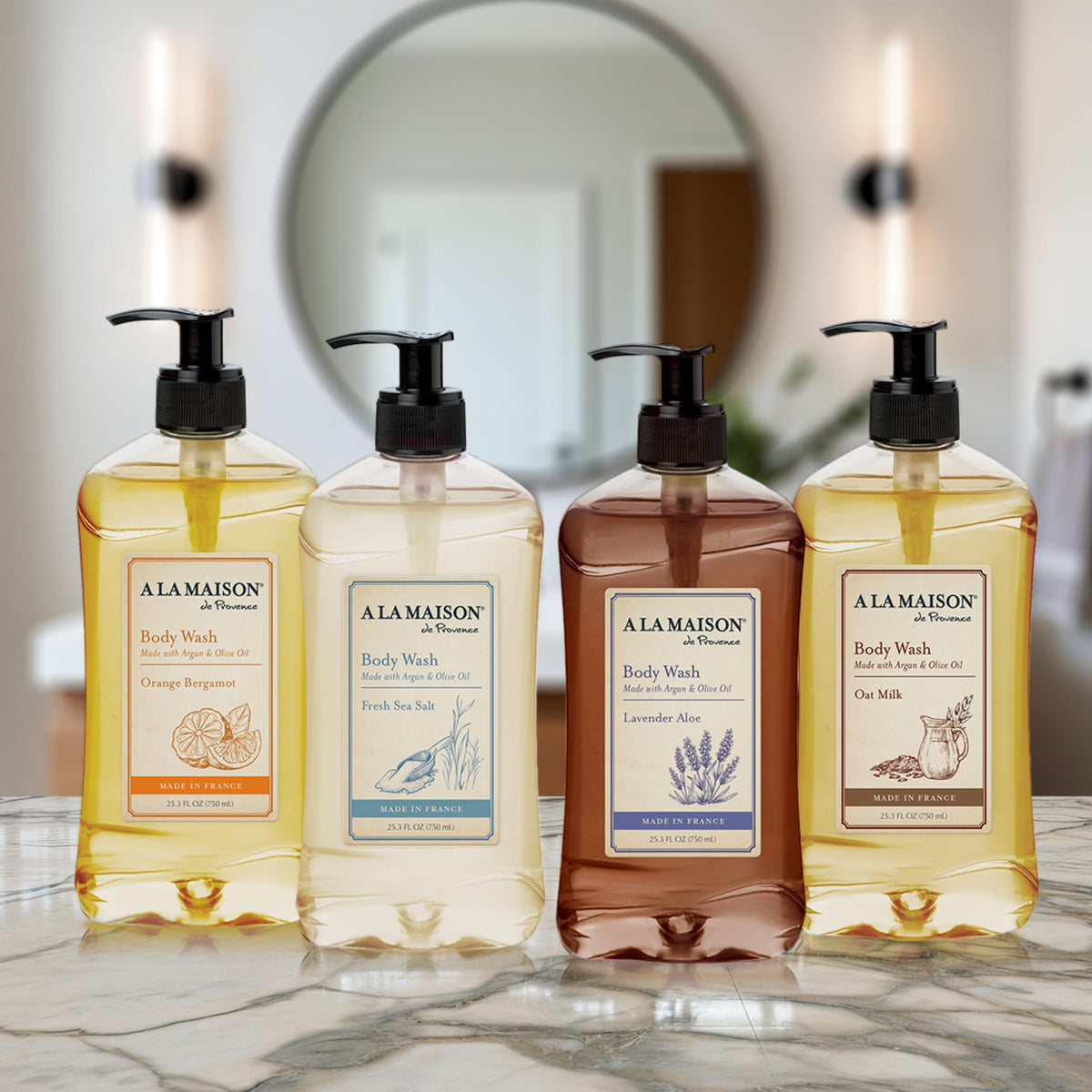 A LA MAISON Lavender Aloe on shelf with Provence branding for premium care.