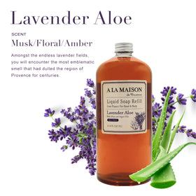 A LA MAISON label close-up highlighting authentic French craftsmanship and plant-based care.