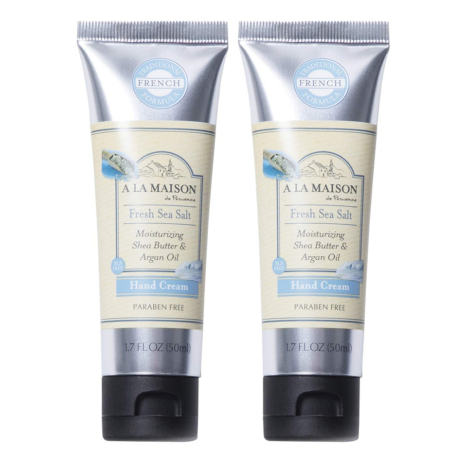 A LA MAISON Moisturizing Cream bottle with sea salt scent, quick absorption, and silky finish.