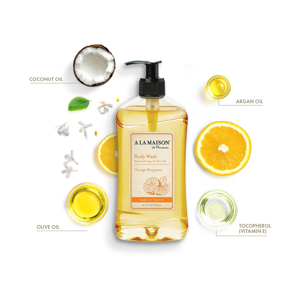 A LA MAISON Orange Bergamot Body Wash lather bloom for luxurious suds