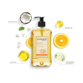 A LA MAISON Orange Bergamot Body Wash lather bloom for luxurious suds
