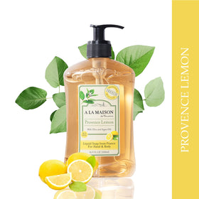 A LA MAISON Provence Lemon hand soap lather delivers creamy bubbles for daily cleaning.