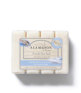 A LA MAISON triple milled tradition creates a dense, long-lasting soap.