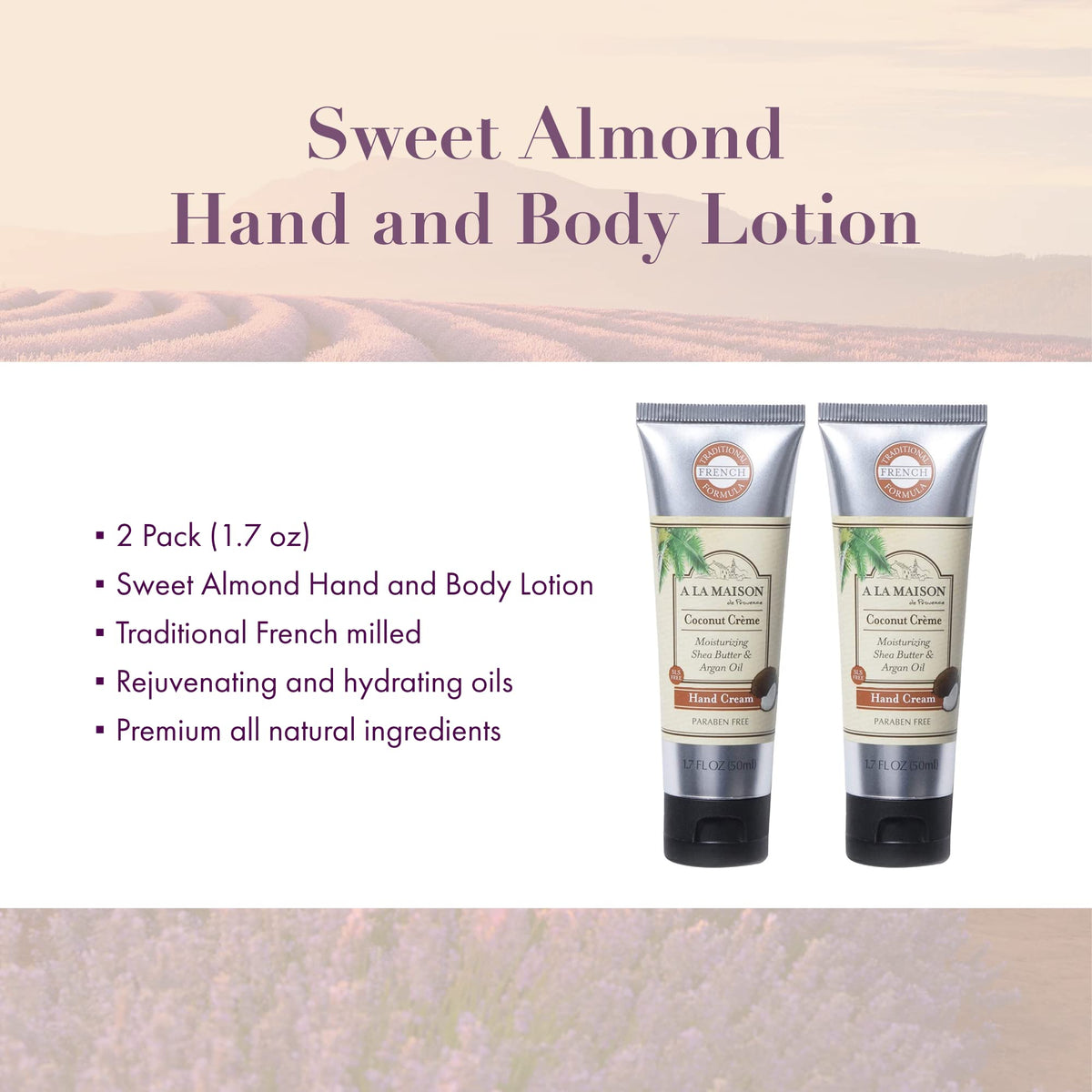 Two-pack packaging for convenient, on-the-go moisturization.