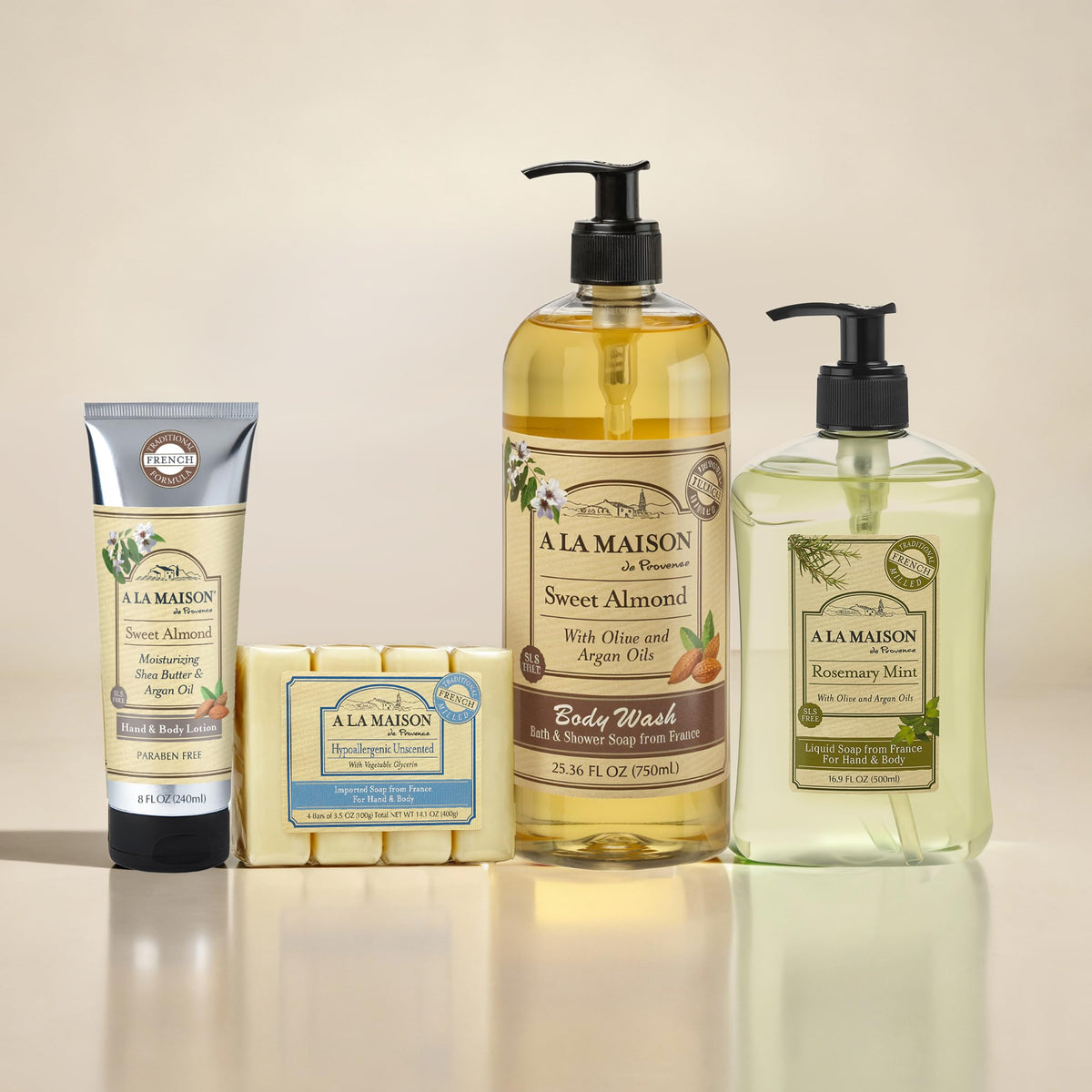 A LA MAISON sea salt scent enhances refreshing hand washing sessions.