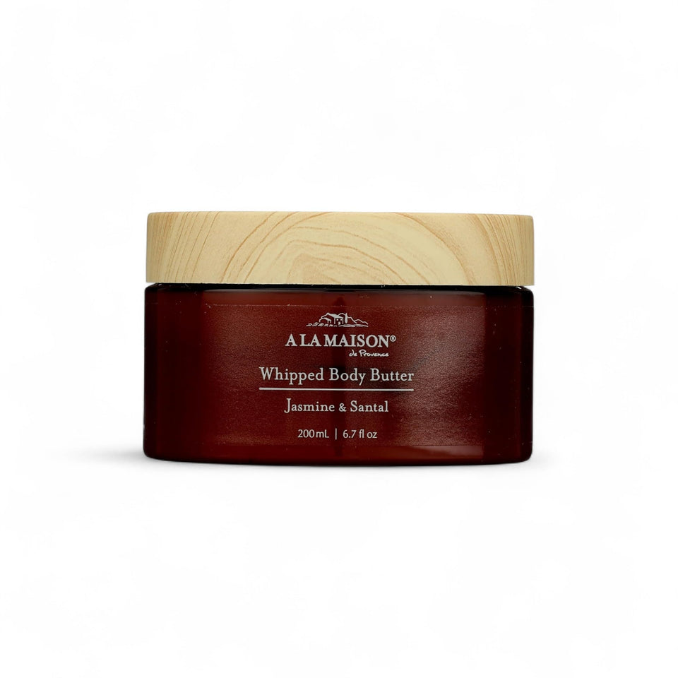 A LA MAISON Jasmine and Santal jar close-up showing rich hydration for dry skin.