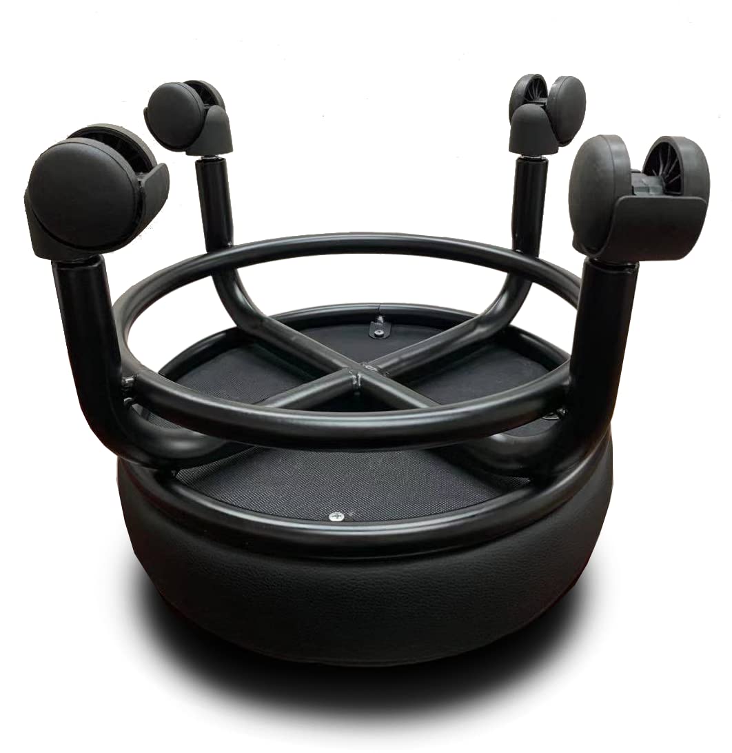 A&amp;A Rolling/Scoot Stool low-profile base provides stable, comfortable seating.
