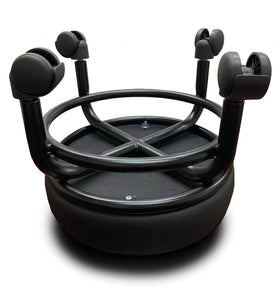 A&amp;A Rolling/Scoot Stool low-profile base provides stable, comfortable seating.