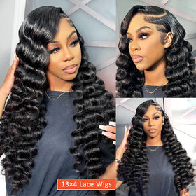 AAKJJ 26-inch deep-wave wig offers versatile styling options.