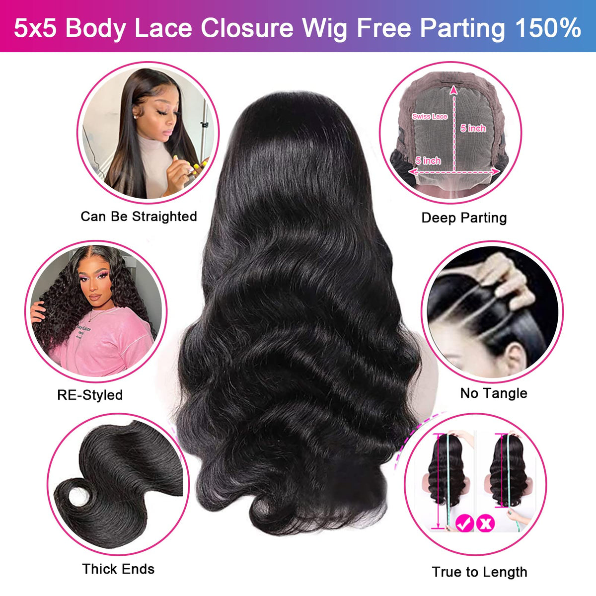 Aaliweya 180 density wig delivers full volume styling with light weight feel.