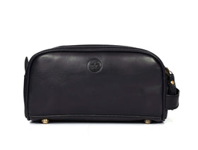 Aaron Leather Goods Vendimia Estilo 10in toiletry bag bottom studs prevent slips and scratches