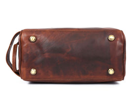 Aaron Leather Goods Vendimia Estilo buffalo leather texture close-up